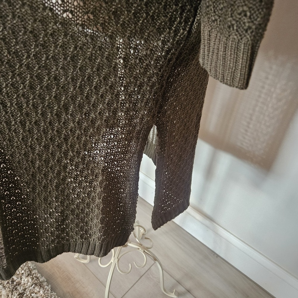 Its Our Time Women's Olive Green Long Length Knit  Open Cardigan NWT - Picture 5 of 15
